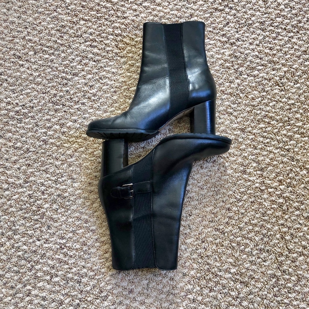 Cole Haan Black Leather Ankle Booties